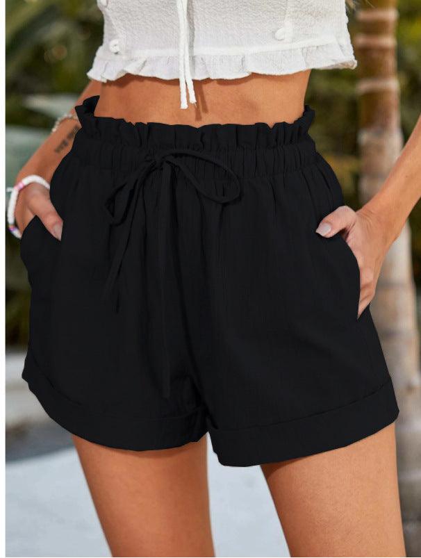 Summer New Solid Color Loose Casual Fashion Shorts For Women