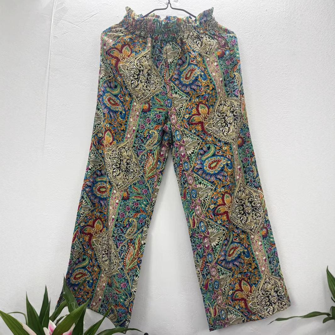 Bohemia Print Fashion Women's Wide-legged Pants