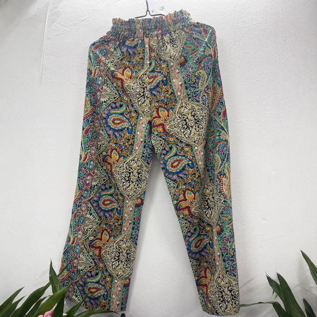 Bohemia Print Fashion Women's Wide-legged Pants