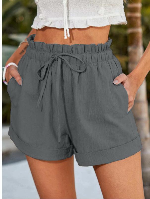 Summer New Solid Color Loose Casual Fashion Shorts For Women