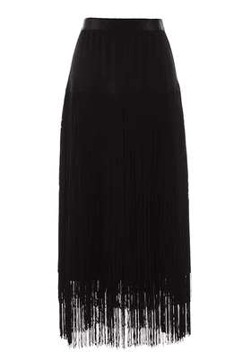 Design sense niche fashion three-layer fringed dark wind skirt female