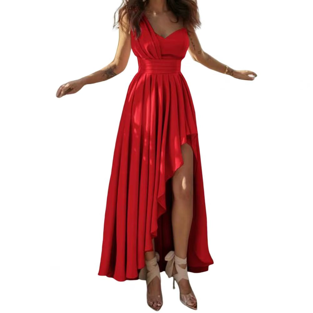 Chest Wrapped Sleeveless Evening Dress Elegant Waist Tight High-Waist Women Dress