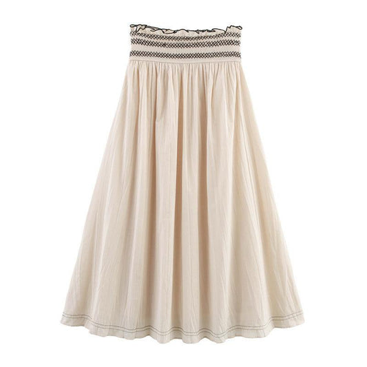 تنورة بتصميم عطلة مع خصر بلون متباين