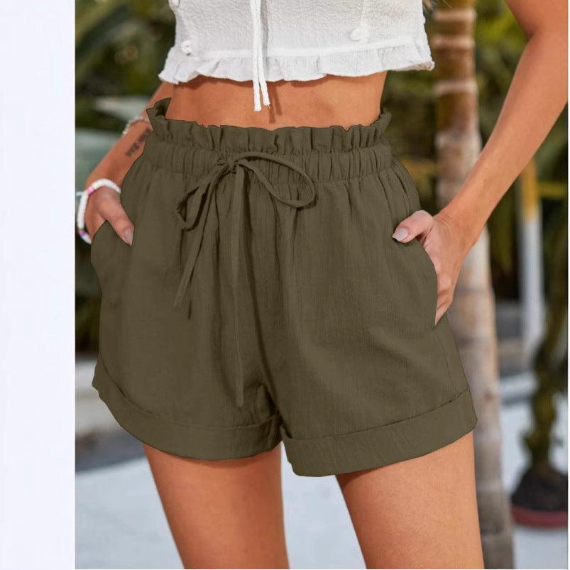 Summer New Solid Color Loose Casual Fashion Shorts For Women