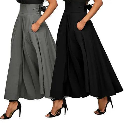 Casual Women Skirts Swing Stretch High Waist