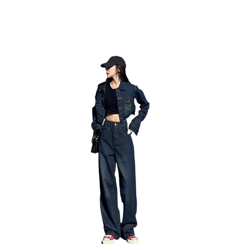 Wide Leg Jeans Two-piece Suit