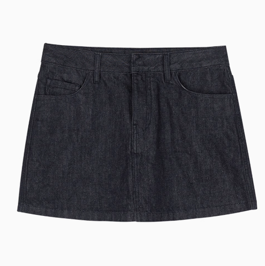 SP deep blue original color denim short skirt