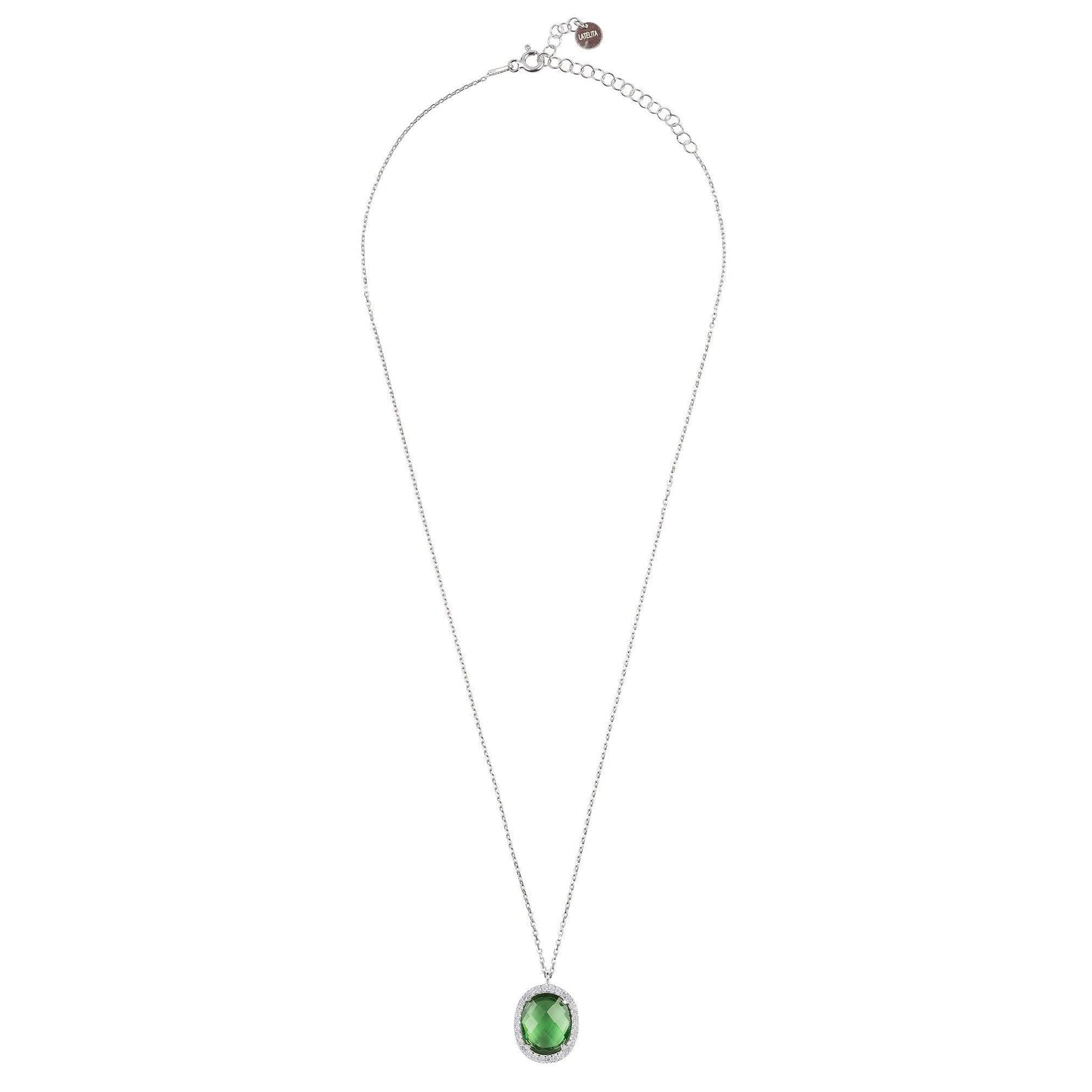 Beatrice Necklace Silver Green Amethyst Hydro