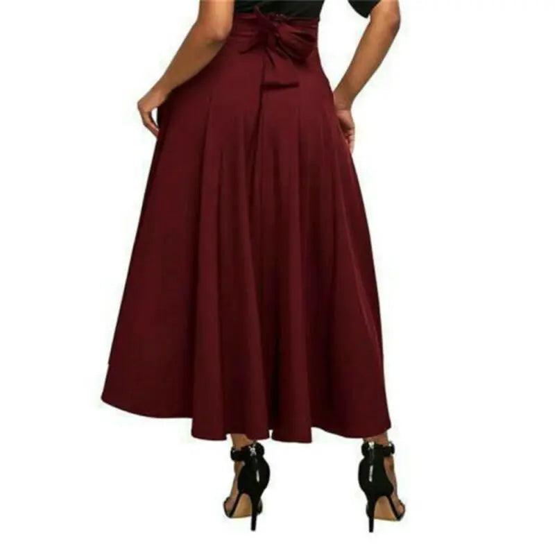 Casual Women Skirts Swing Stretch High Waist