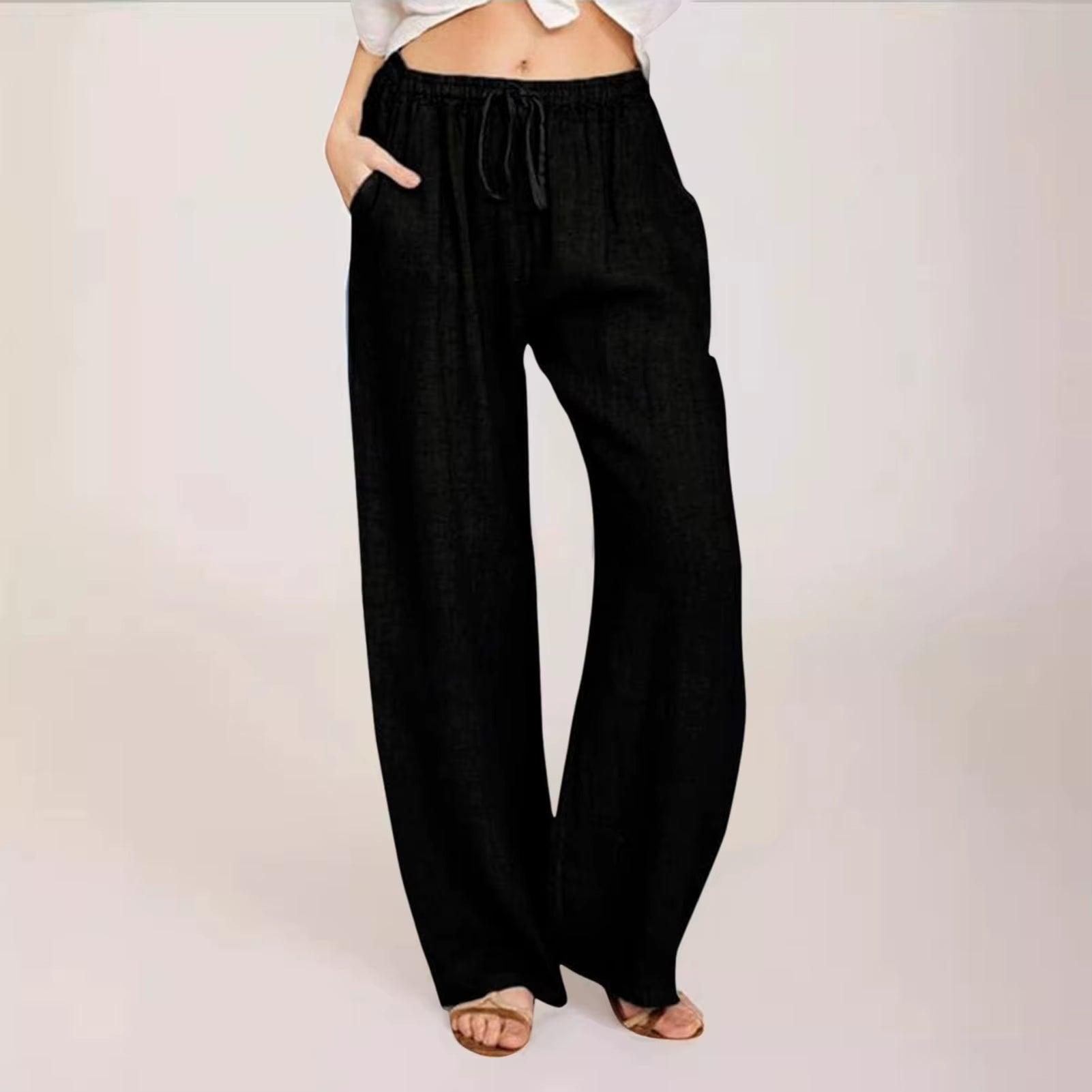 Dropshipping Cargo Pants Women Pants Strong Elastic Wide Leg Trousers Female Soft Joggers Sports Drawstring Straight Sweatpants