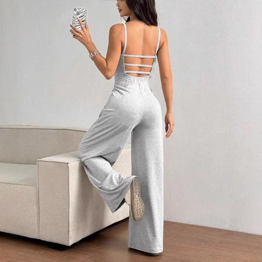 Cross Strap Backless Jumpsuit