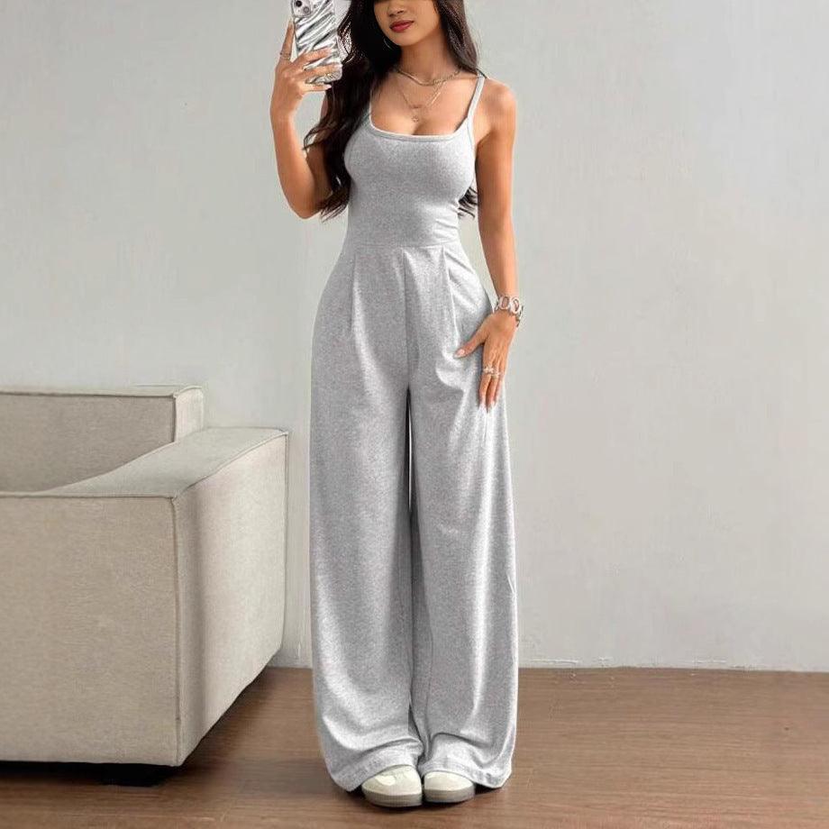 Cross Strap Backless Jumpsuit