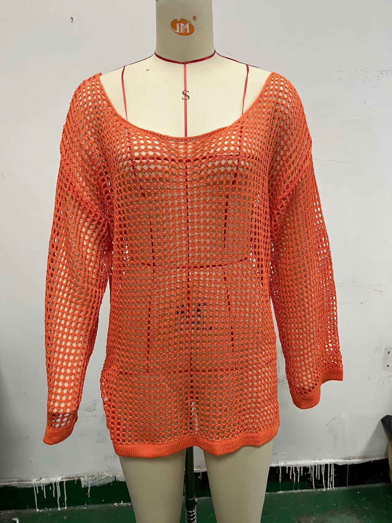 Mesh Hollow Out Knitwear Swimsuit Beach Sun Protection