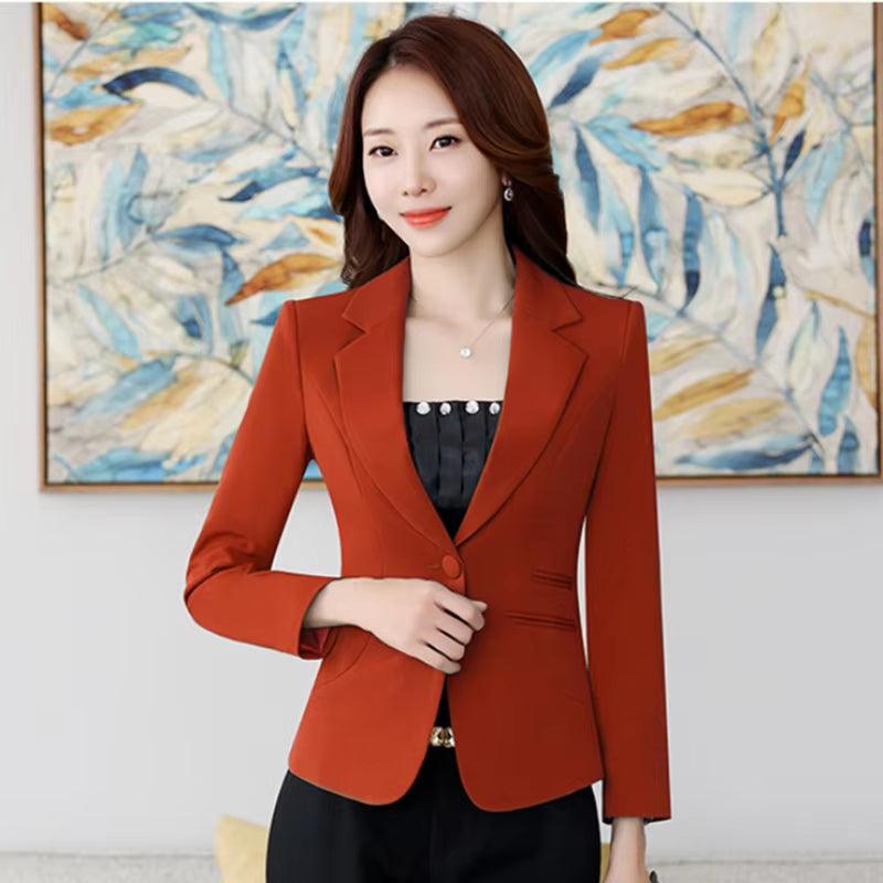 High-Quality Women Blazers Jacket Fall Office Lady Business Formal Wear Small Suit Single Button Blazer Coat Mujer Y89