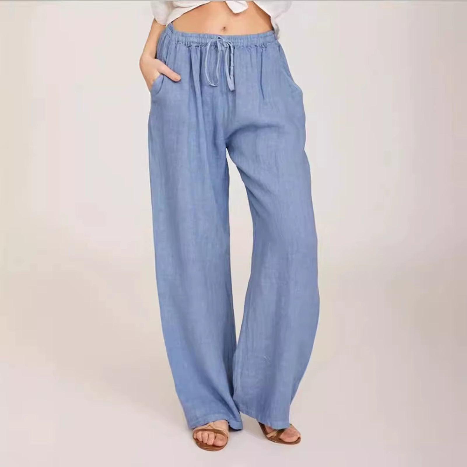 Dropshipping Cargo Pants Women Pants Strong Elastic Wide Leg Trousers Female Soft Joggers Sports Drawstring Straight Sweatpants