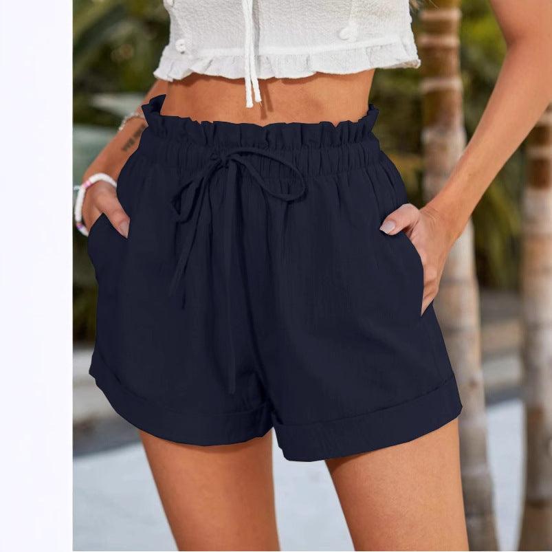 Summer New Solid Color Loose Casual Fashion Shorts For Women