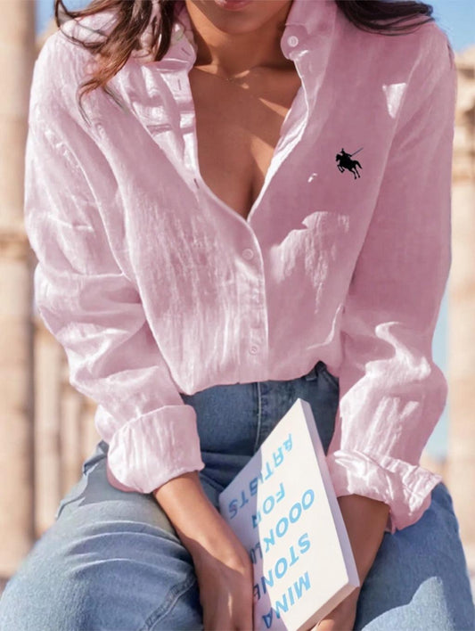 Loose Casual Print Drop Shoulder Long Sleeve Shirt