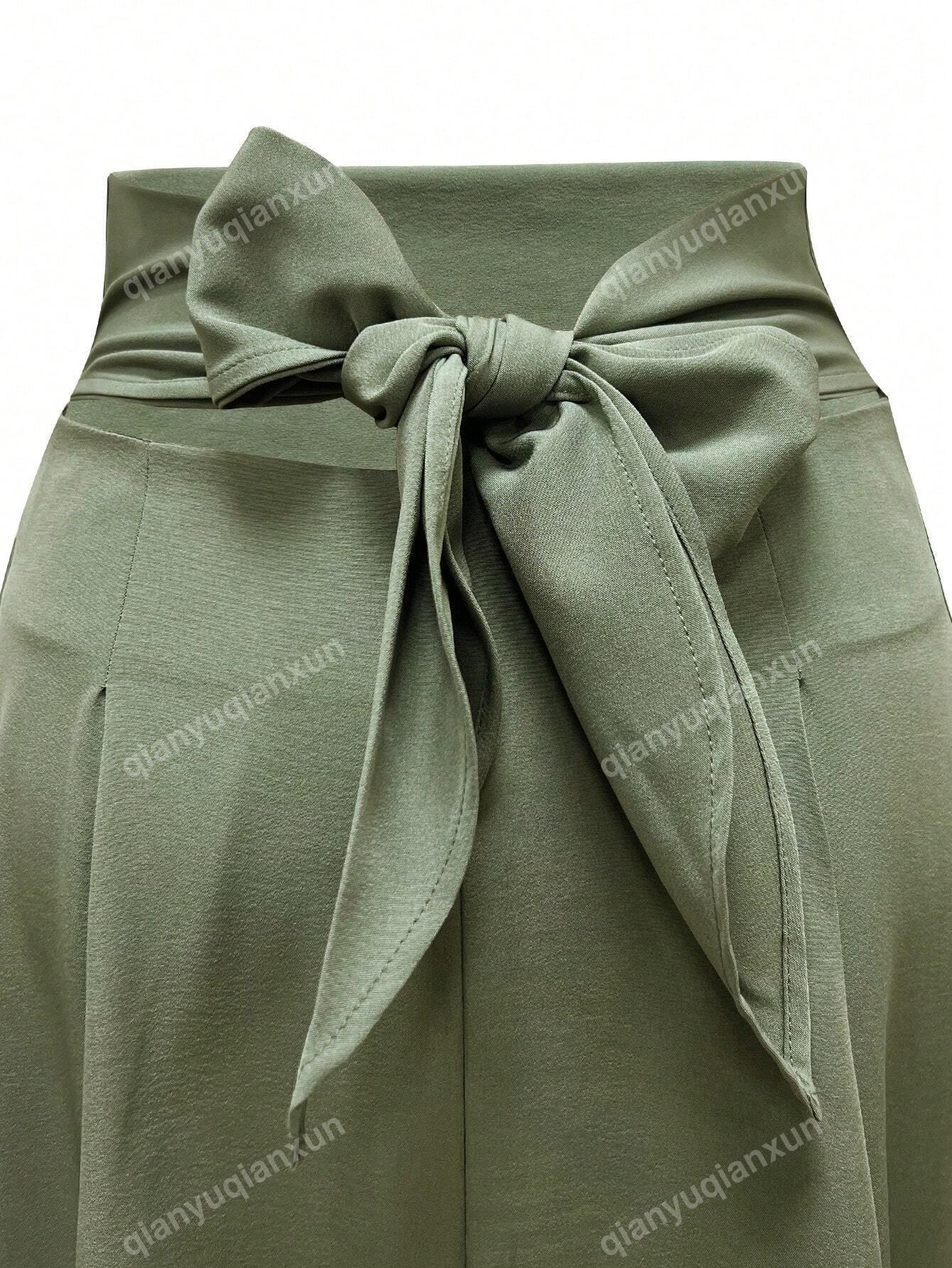 New A-Line Skirt Umbrella Skirt Bow Women Day Big Swing Skirt Slim Waist Long Skirt Europe and the United States Four Seasons Fashion with All Solid Color Women Skirt
