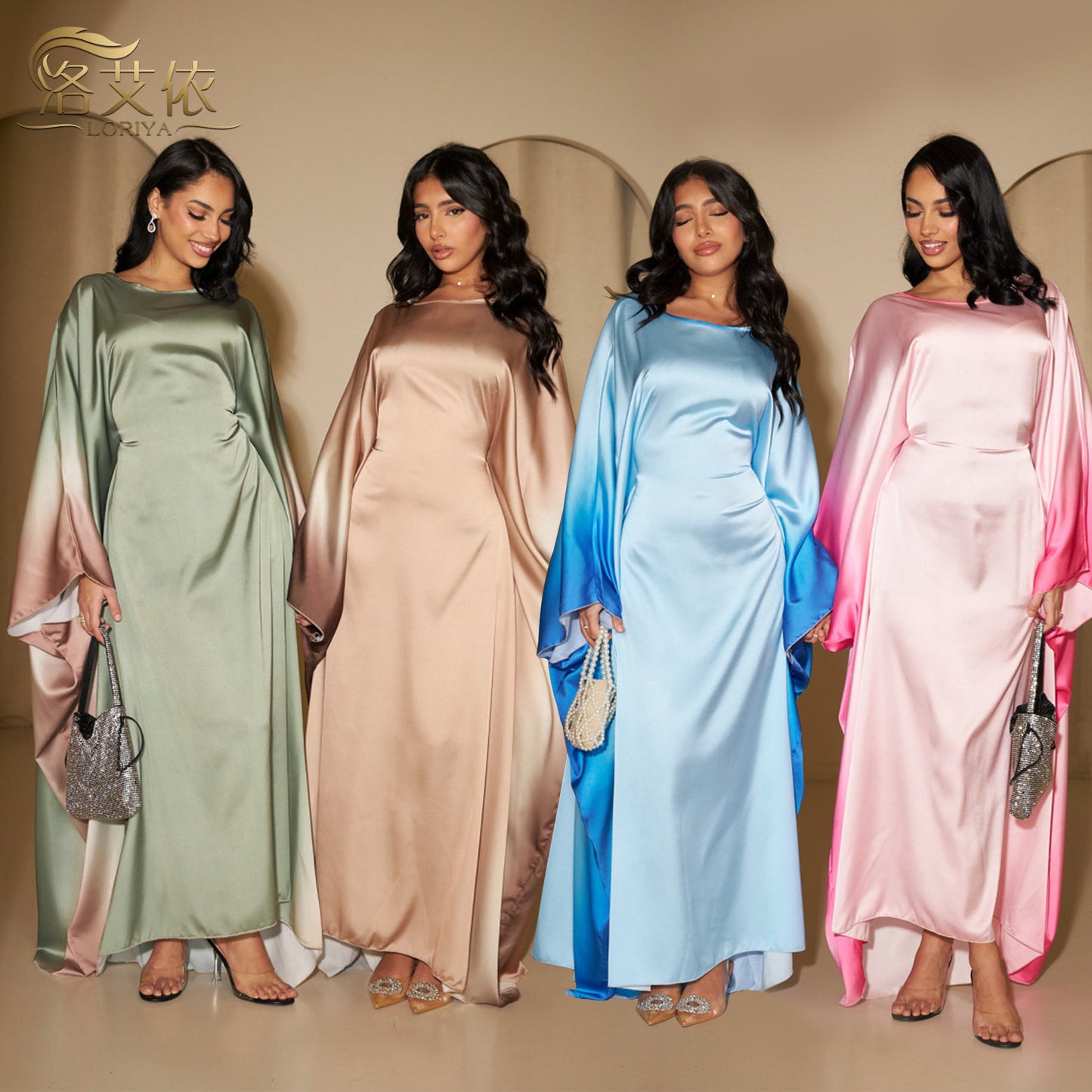 Waist hugging bat sleeve dress
