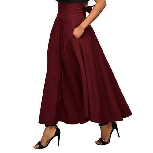 Casual Women Skirts Swing Stretch High Waist