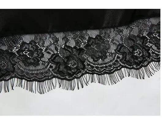 Summer Lace Patchwork Satin Kimono Robe Sexy Sleepwear