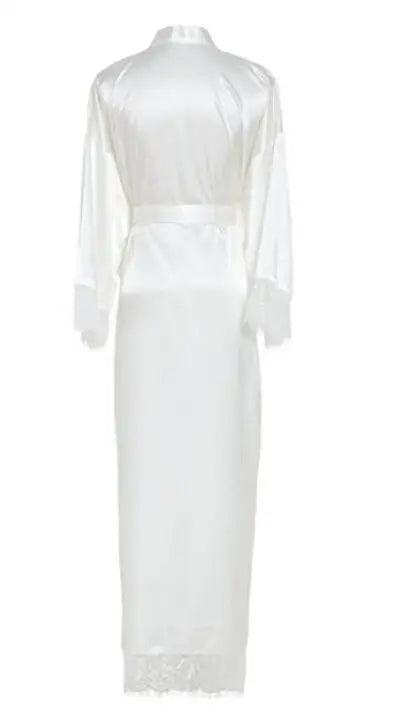 رداء كيمونو صيفي من الساتان المرقع بالدانتيل مثير للنوم