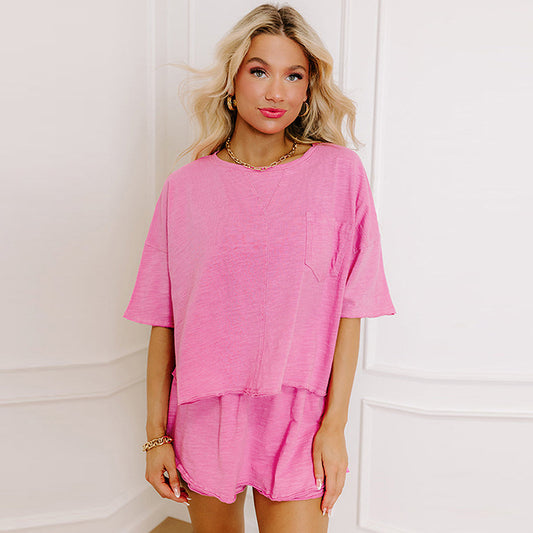 Summer Pure Color All-matching Leisure Suit