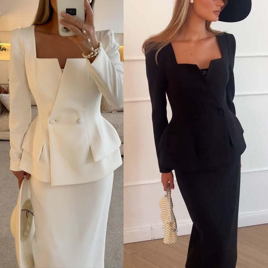 بلوزة نسائية كاجوال بأكمام طويلة وجيب للتنقل من قطعتين من INS