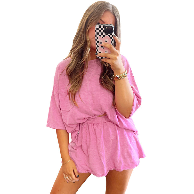 Summer Pure Color All-matching Leisure Suit