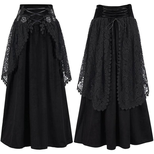 Lace-up Waist Women's Skirt