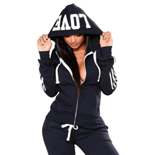 Hooded Tracksuit Set Clothes Hoodies+Sweatpants Sweat Suits