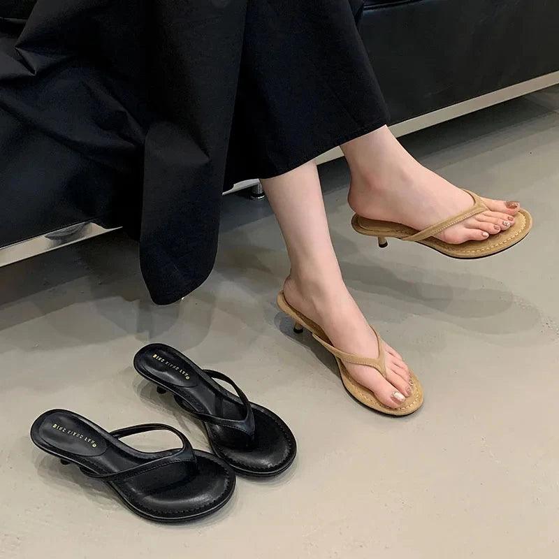 Mid-heel Versatile New Stiletto Summer Elegant Flip-flop