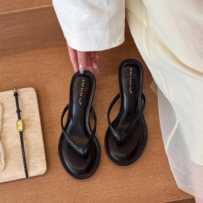 Mid-heel Versatile New Stiletto Summer Elegant Flip-flop