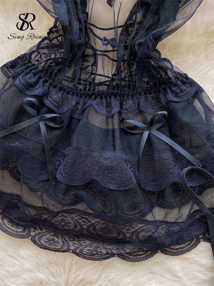 طقم بيجامات سينغريني شفافة للنوم