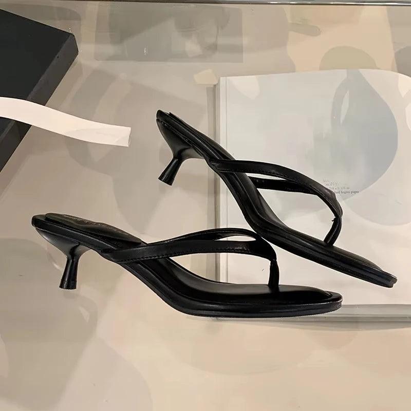 Mid-heel Versatile New Stiletto Summer Elegant Flip-flop