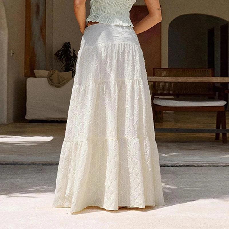 Bohemian Split Long Semi-Dress Beach Holidays Women Fashion 2025 Summer Clothing