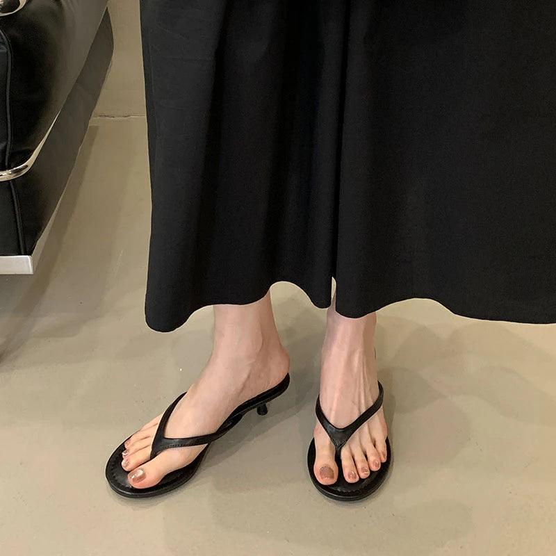 Mid-heel Versatile New Stiletto Summer Elegant Flip-flop