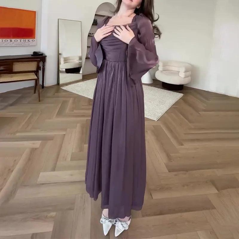 Women Party Dresses Jalabiya Ruffles