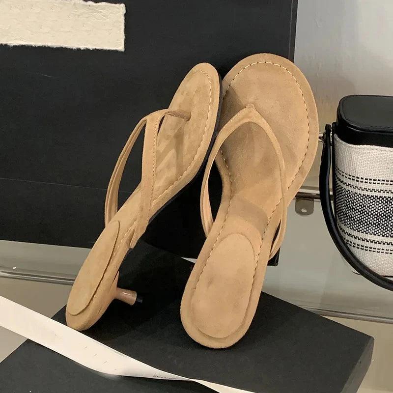 Mid-heel Versatile New Stiletto Summer Elegant Flip-flop