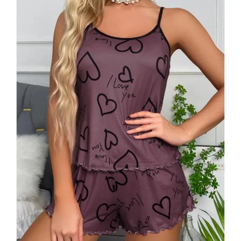 طقم بيجامة صيفي كاجوال للنساء