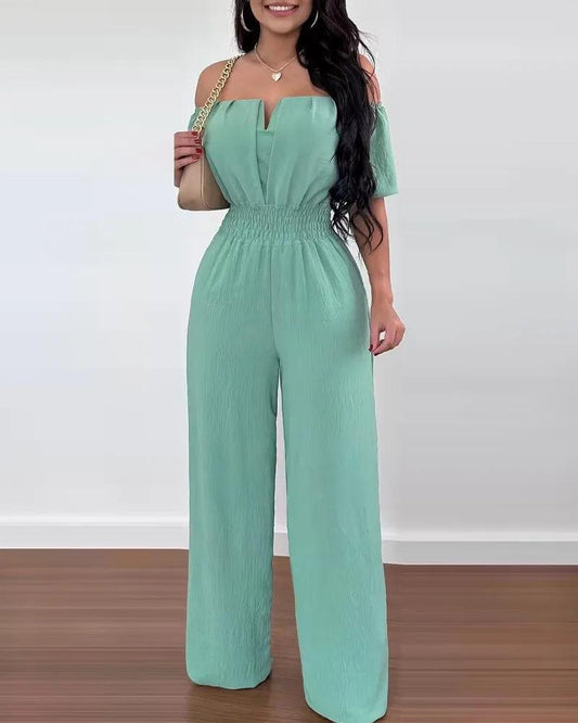 Sexy Off Shoulder Slash Neck Jumpsuit