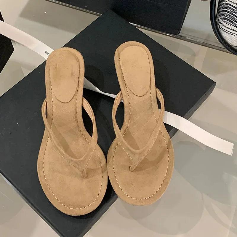 Mid-heel Versatile New Stiletto Summer Elegant Flip-flop