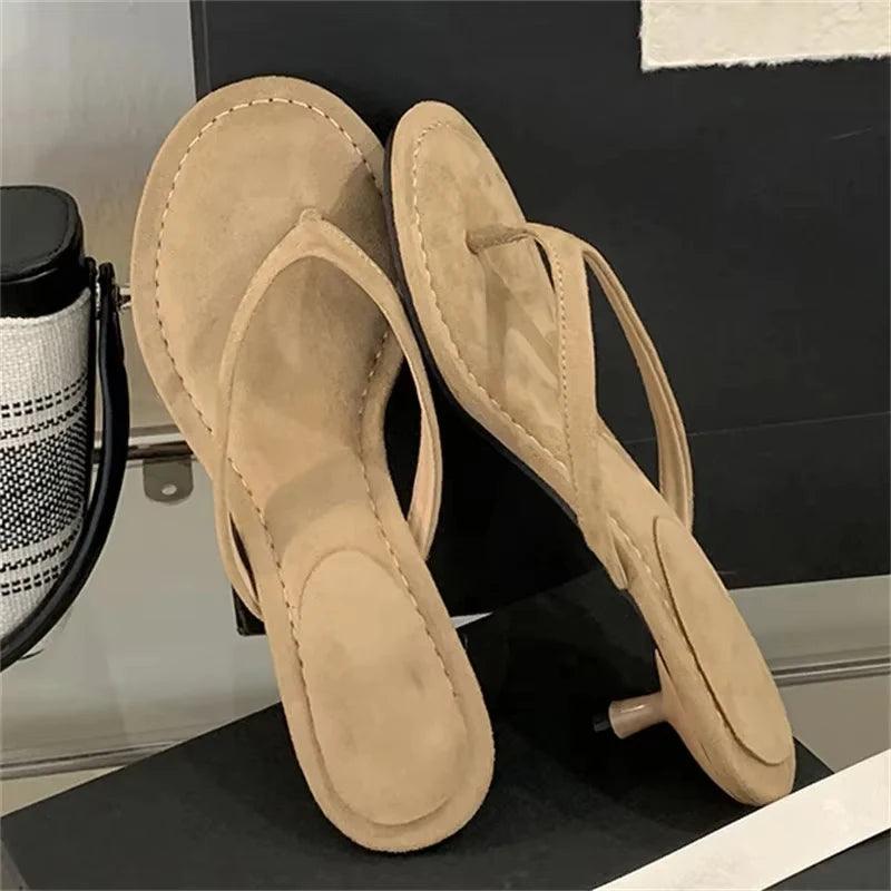 Mid-heel Versatile New Stiletto Summer Elegant Flip-flop