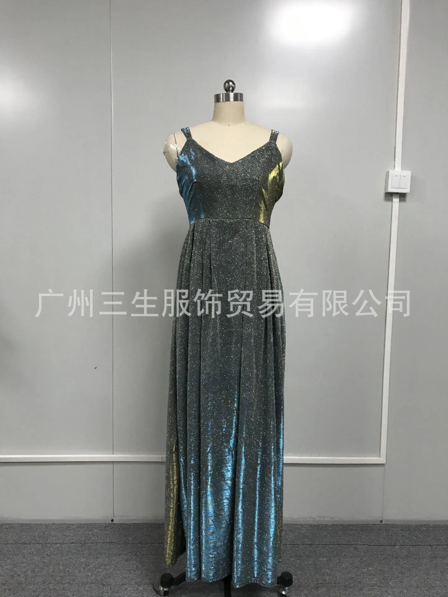 Sleeveless Backless High Waist Sequins Long Dress 2025 Summer Lace Up Maxi Vestidos Floor Length