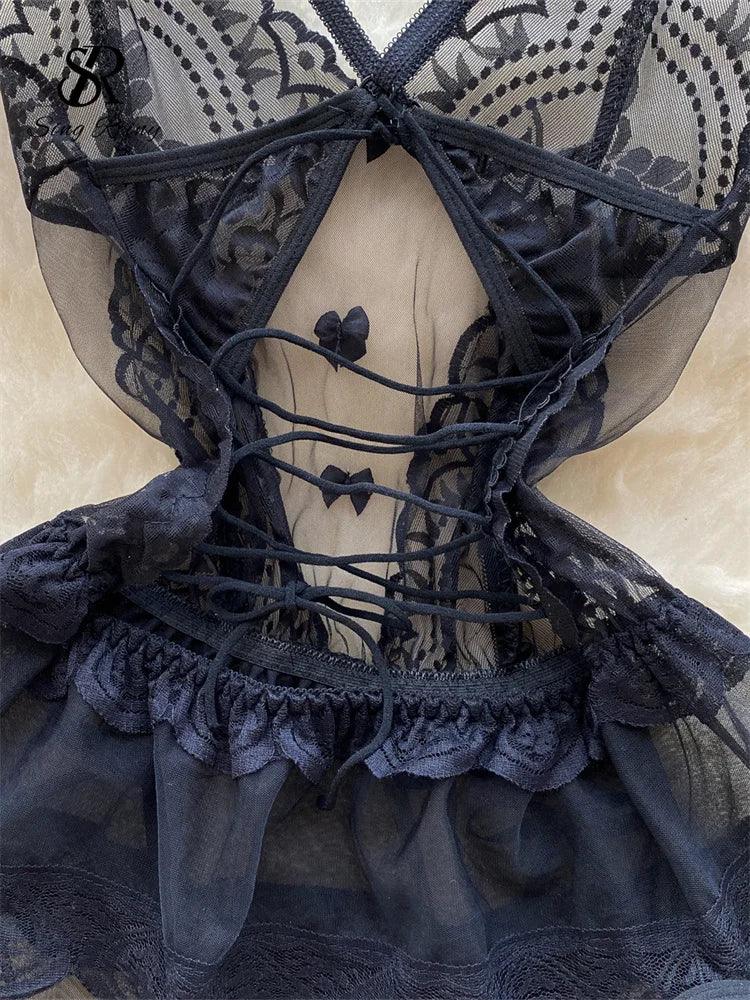 طقم بيجامات سينغريني شفافة للنوم