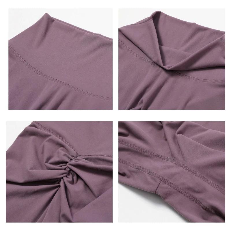 بنطال رياضي نسائي عالي الخصر قابل للتمدد