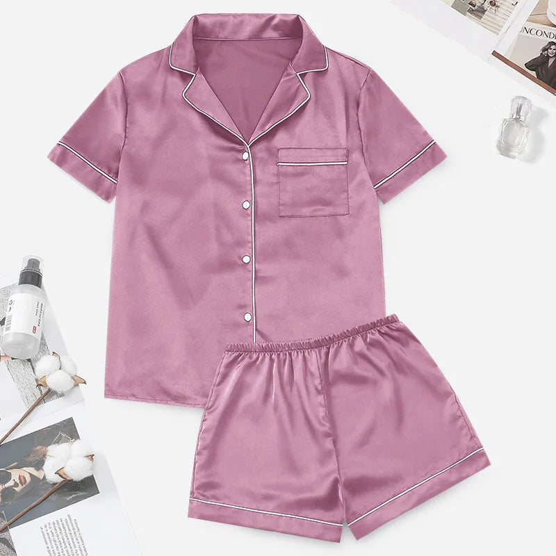 Satin Female Pajamas Set