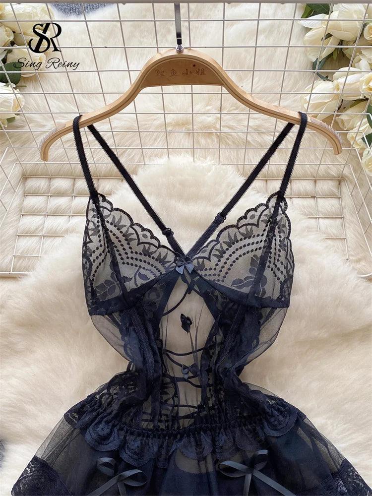 طقم بيجامات سينغريني شفافة للنوم