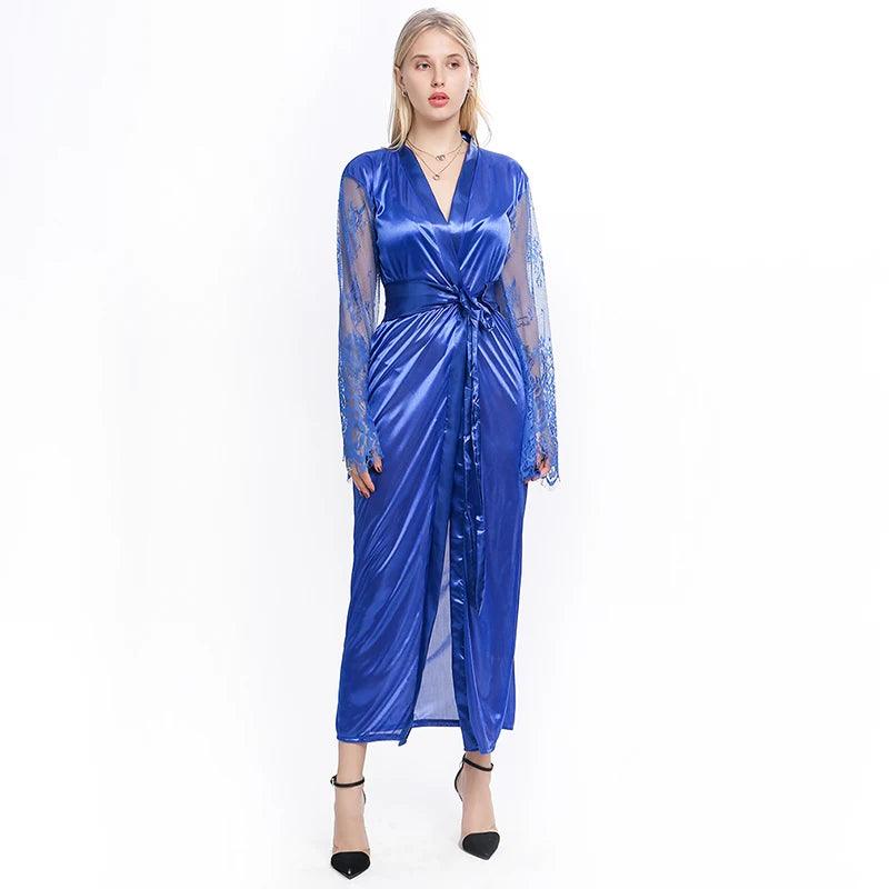 Long Sleeve Silk Maxi Sleepwear