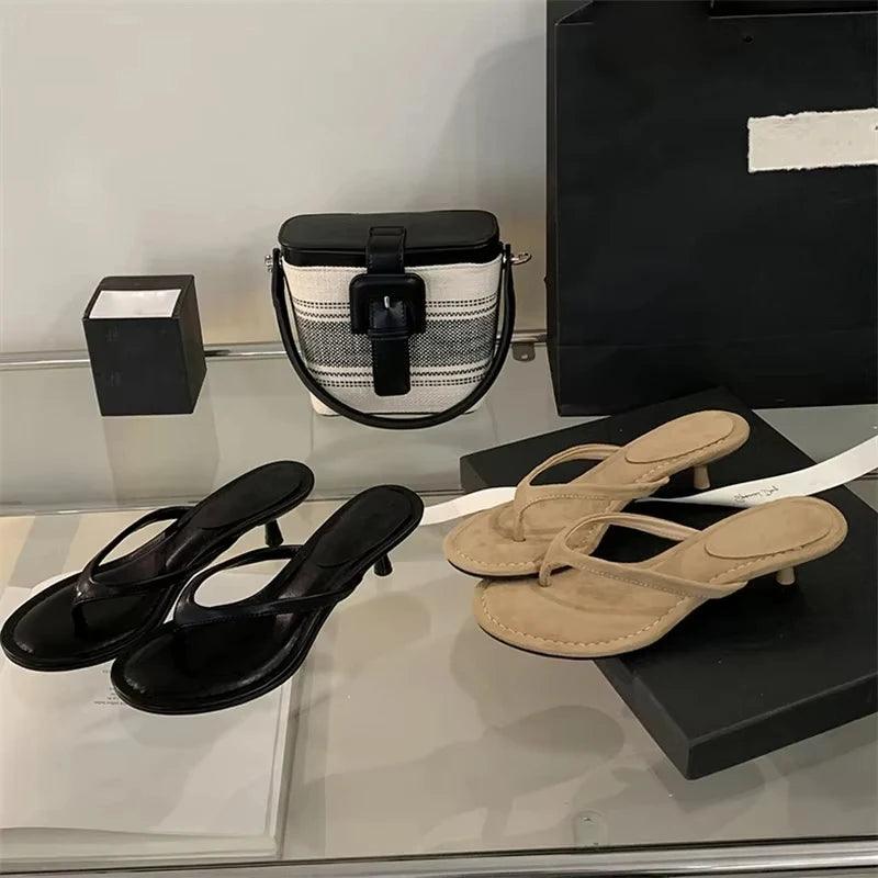 Mid-heel Versatile New Stiletto Summer Elegant Flip-flop
